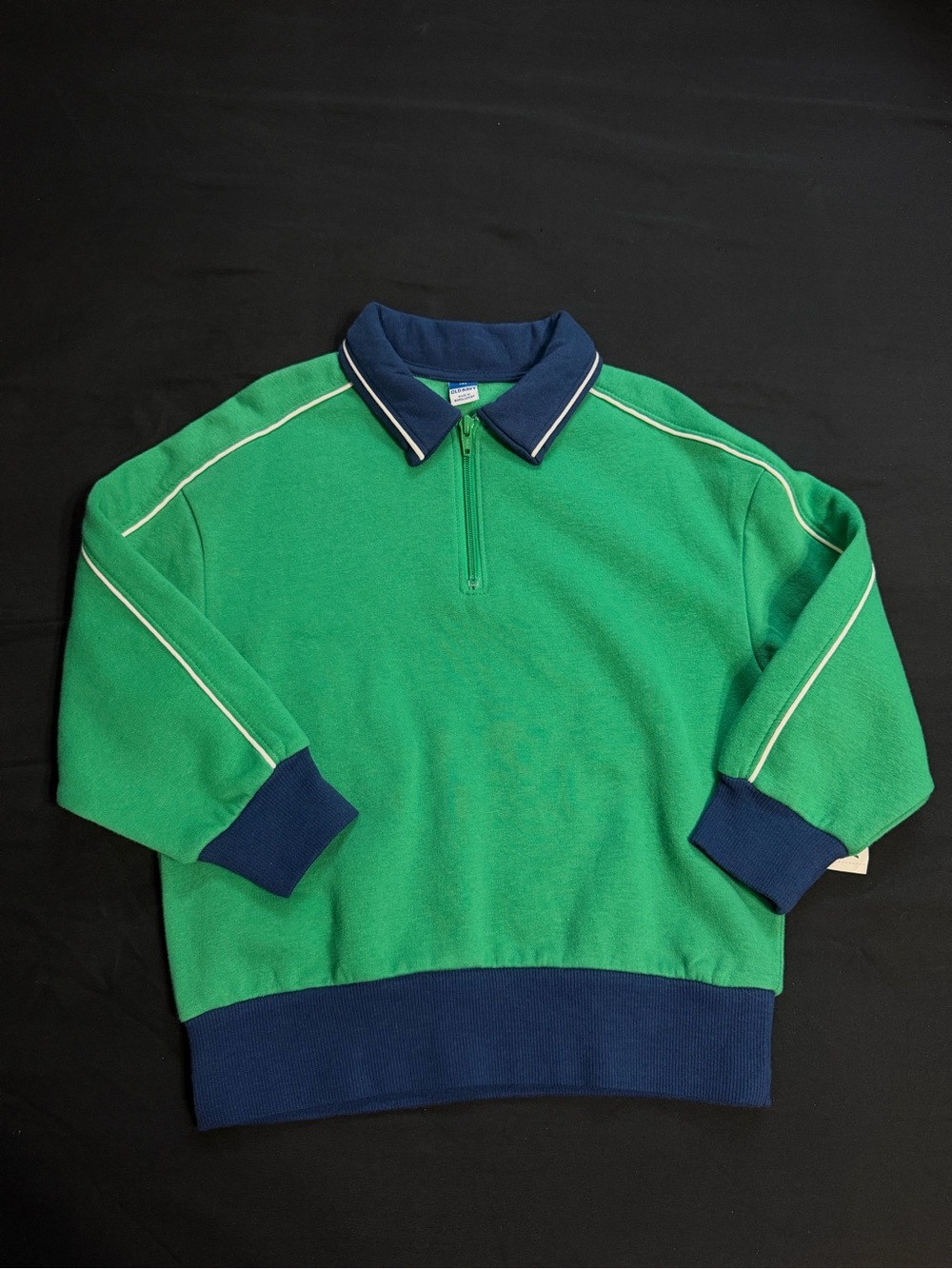 Old Navy Green Pullover Sweater with Blue Trim